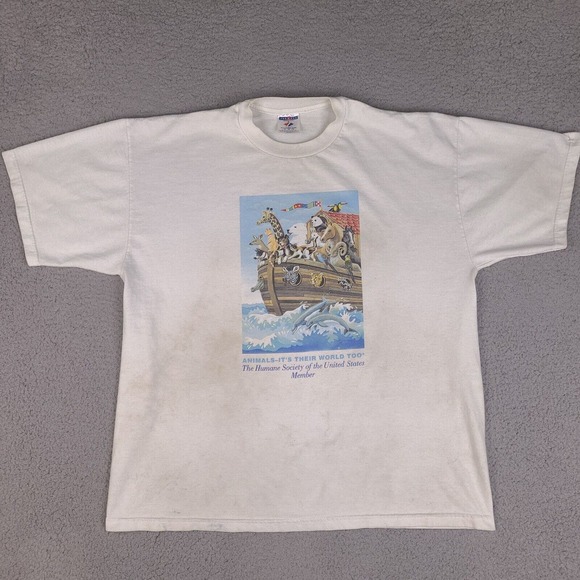 Jerzees Other - The Humane Society of the United States T-Shirt Adult XL White Animals World Arc